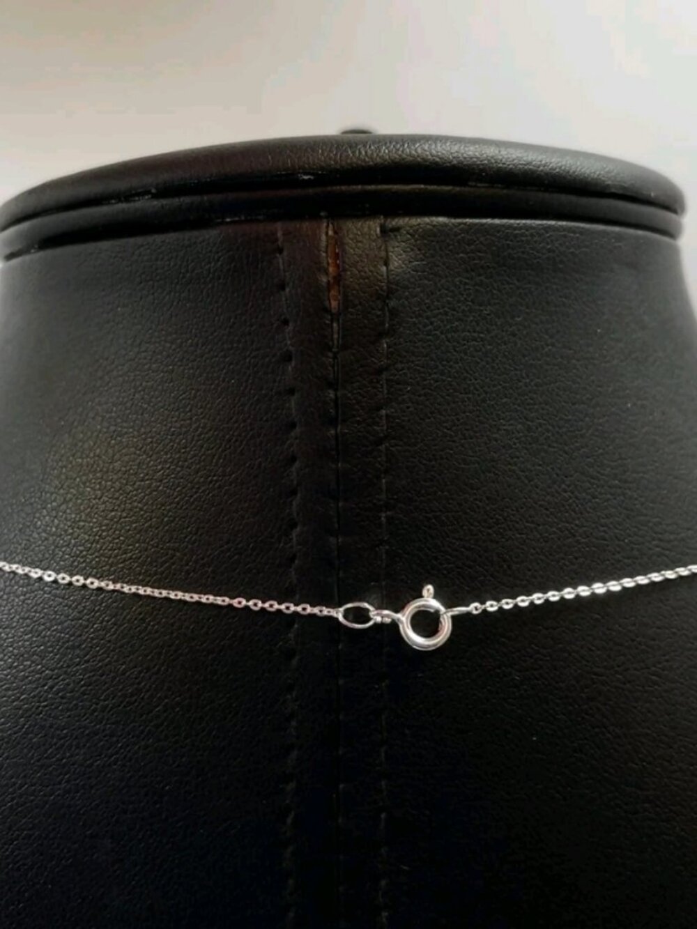 STERLING SILVER KL AMBER 20 INCH NECKLACE 1MM WIDTH CABLE CHAIN 3.2G #GF111 - Picture 5 of 5